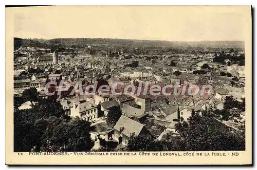 Cartes postales Pont Audemer Vue Generale Prise De La Cote De Longval