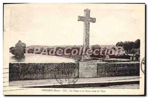 Cartes postales Vernon La Plage Et La Seine Vues Du Pont