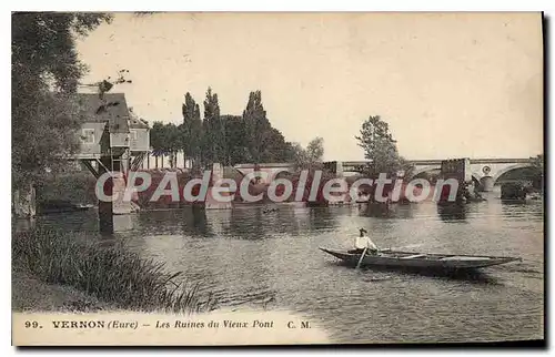 Cartes postales Vernon Les Ruines Du Vieux Pont
