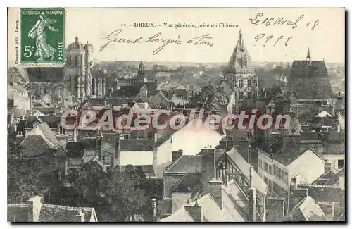 Cartes postales Dreux Vue Generale Prise Du Chateau