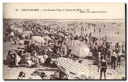 Cartes postales Grau Du Roi La Grande Plage A I'Heure Du Bain