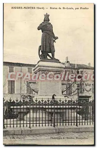 Ansichtskarte AK Aigues Mortes Statue De St Louis