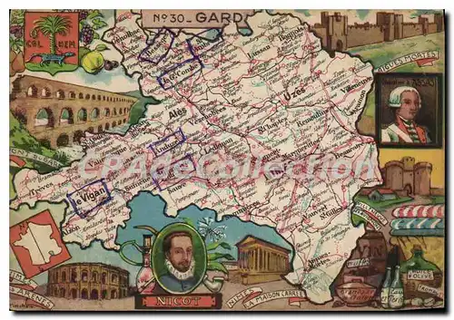 Cartes postales moderne d�partement du gard Villeneuve l�s Avignon Pont du Gard