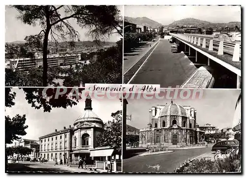 Cartes postales moderne Ales Vue Generale Gare Routiere Lycee Et Palais