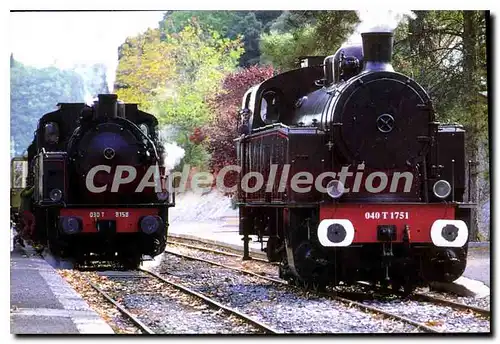 Cartes postales moderne Locomotive 040 T 1751 et 030 T 8158 En Gare D'Anduze