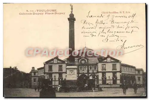 Cartes postales Toulouse Colonne Dupuy Place Dupuy