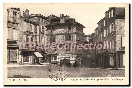 Cartes postales Auch maison du XVI�me place de la r�publique