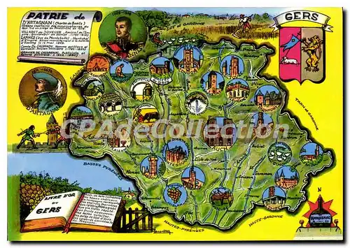 Cartes postales moderne Plan Departmental Du Gers