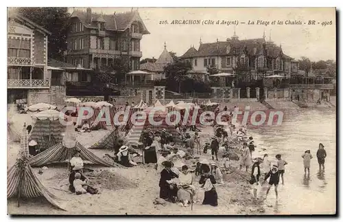 Cartes postales Arcachon La Plage Et Les Chalets