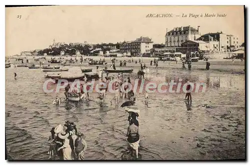 Cartes postales Arcachon La Plage A Maree Haute