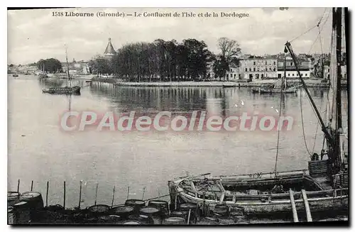 Cartes postales Libourne Le Confluent De I'Isle Et De La Dordogne