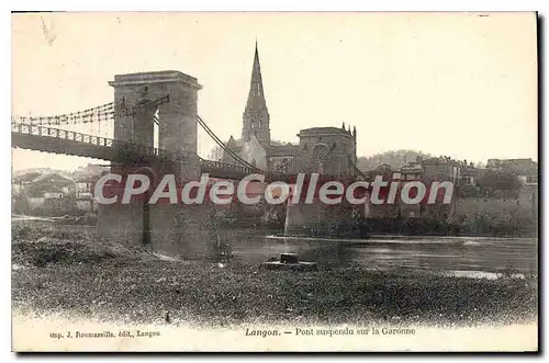 Cartes postales Langon Pont Suspendu Sur La Garonne