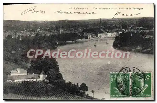 Cartes postales Libourne Vue D'Ensemble Et Les Rives De Le Dordogne