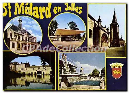 Cartes postales moderne St Medard En Jalles La Mairie Le Stade L'Eglise