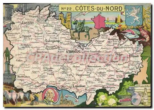 Moderne Karte Cotes Du Nord carte touristique