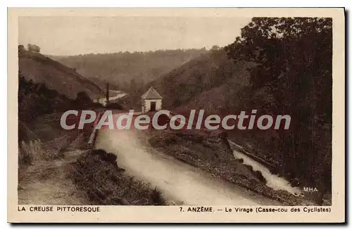 Cartes postales Anzeme Le Virage casse-cou des cyclistes