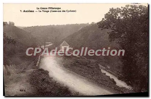 Cartes postales Anzeme Le Virage casse-cou des cyclistes