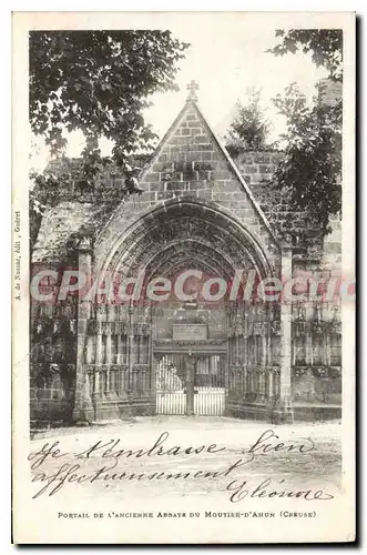 Ansichtskarte AK Portail De L'Ancienne Abbaye Du Moutier D'Ahun