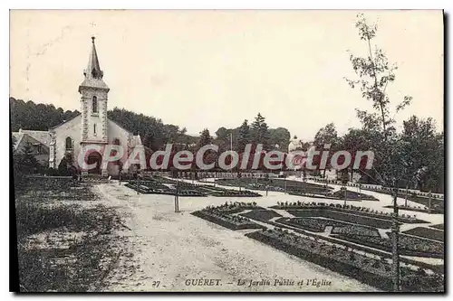 Cartes postales Gueret Le Jardin Public Et I'Eglise