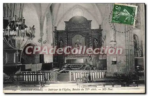 Ansichtskarte AK Anzeme Interieur De I'Eglise Retable