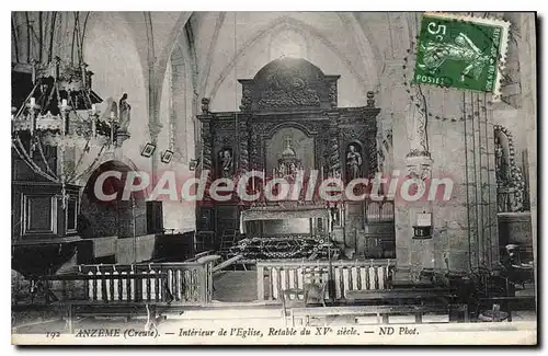 Cartes postales Anzeme Interieur De I'Eglise Retable
