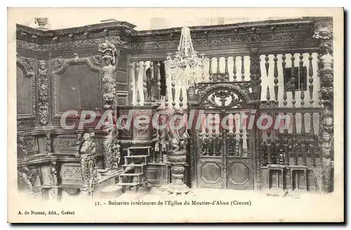 Cartes postales Boiseries Interieures De I'Eglise Du Moutier D'Ahun
