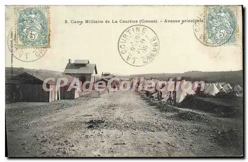 Cartes postales Camp Militaire De La Courtine Avenue Principale