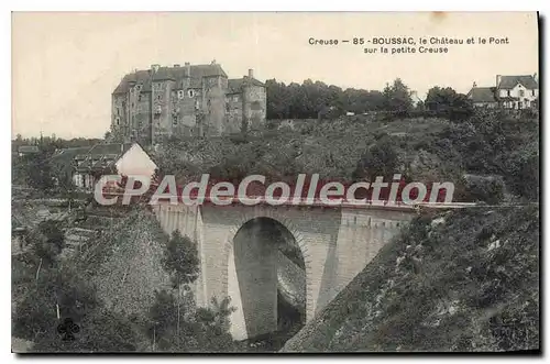 Cartes postales Boussac Le Chateau Et Le Pont Sur La Petite Creuse