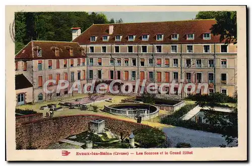 Cartes postales Evaux Les Bains Les Sources Et Le Grand Hotel