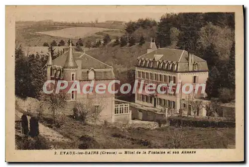 Cartes postales Evaux Les Bains Hotel De La Fontaine Et Son Annexe