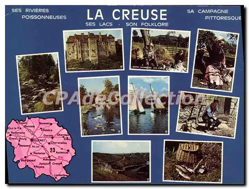 Moderne Karte La Creuse Ses Lacs SOn Folklore