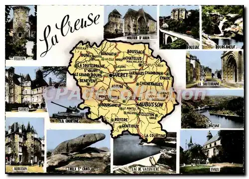 Cartes postales moderne Creuse Superficie Population Aubusson