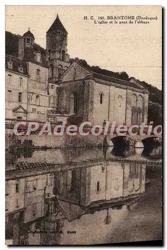 Cartes postales Brantome L'Eglise Et Le Pont De I'Abbaye