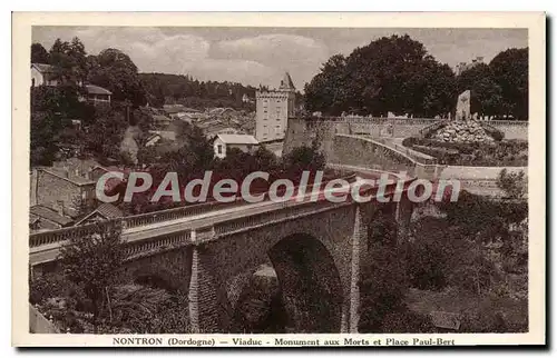 Ansichtskarte AK Nontron Viaduc Monument Aux Morts Et Place Paul Bert