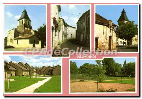 Moderne Karte Sorges L'Eglise Romane Rue Principale Village Vacances