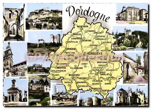 Moderne Karte Dordogne Perigueux