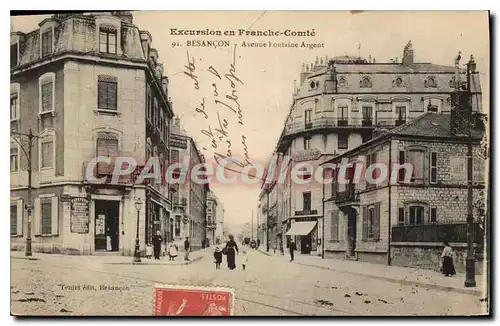 Cartes postales Besancon Avenue Fontaine Argent