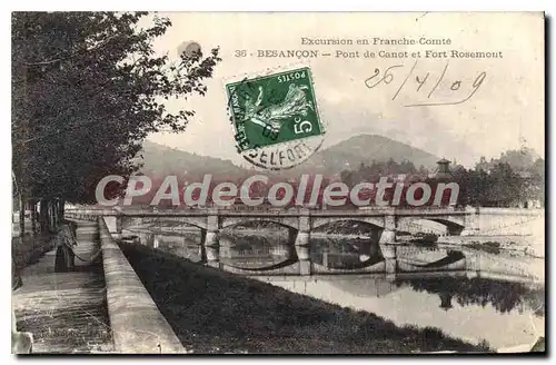 Cartes postales Besancon Pont De Canot Et Fort Rosemout