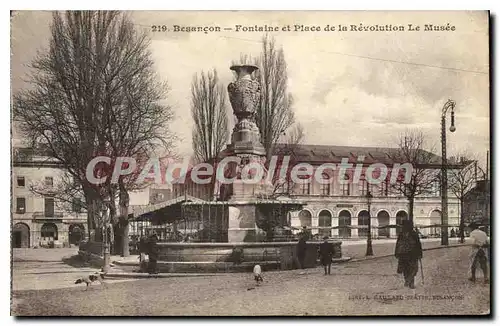 Ansichtskarte AK Besancon Fontaine Et Place De la Revolution Le Musee