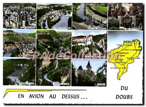Moderne Karte Du Doubs En Avion Au Dessus