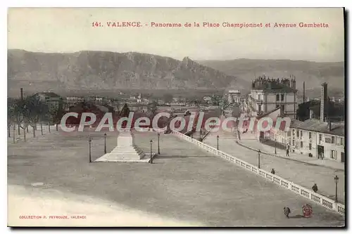 Ansichtskarte AK Valence Panorama De La Place Championnet Et Avenue Gambetta