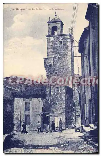 Cartes postales Grignan Le Beffroi Et Rue St Antoine