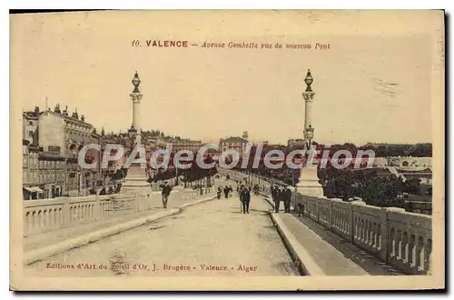 Cartes postales Valence Avenue Gambetta Vue Du Nouveau Pont