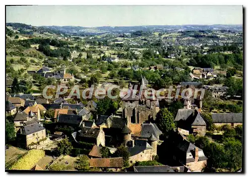 Moderne Karte Collonges La Rouge Vue Panoramique Sur La Cite De Gres Peurpre