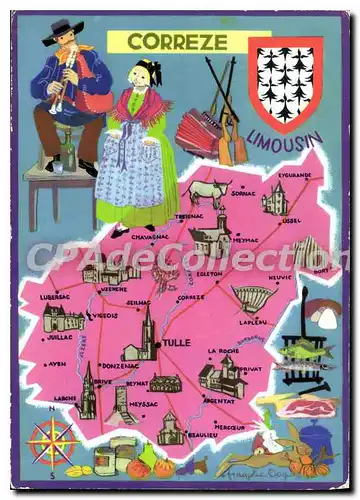 Cartes postales moderne Correze Les Departements Francais Vus Par Iris