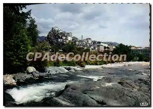 Moderne Karte La Corse Corte Vue D'Ensemble De La Ville