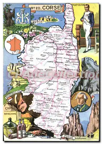 Cartes postales moderne La Corse Corte L'Ile Qui Forme I'Actuel