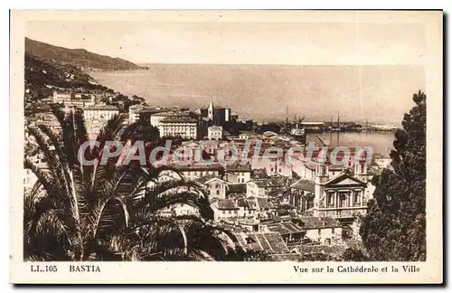 Cartes postales Bastia Vue Sur La Cathedrale Et La Ville