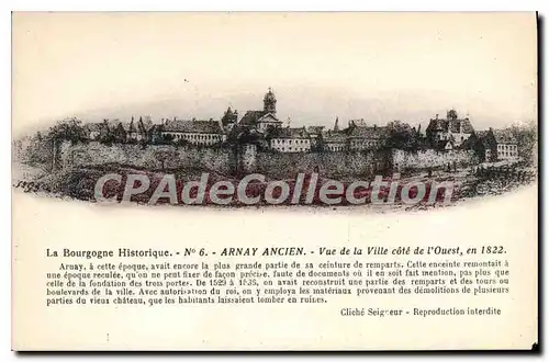 Cartes postales Arnay Ancien Vue De La Ville La Bourgogne