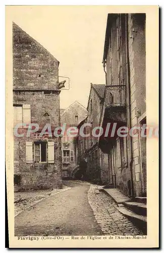 Cartes postales Flavigny Rue De I'Eglise Et De L'Ancien Marche